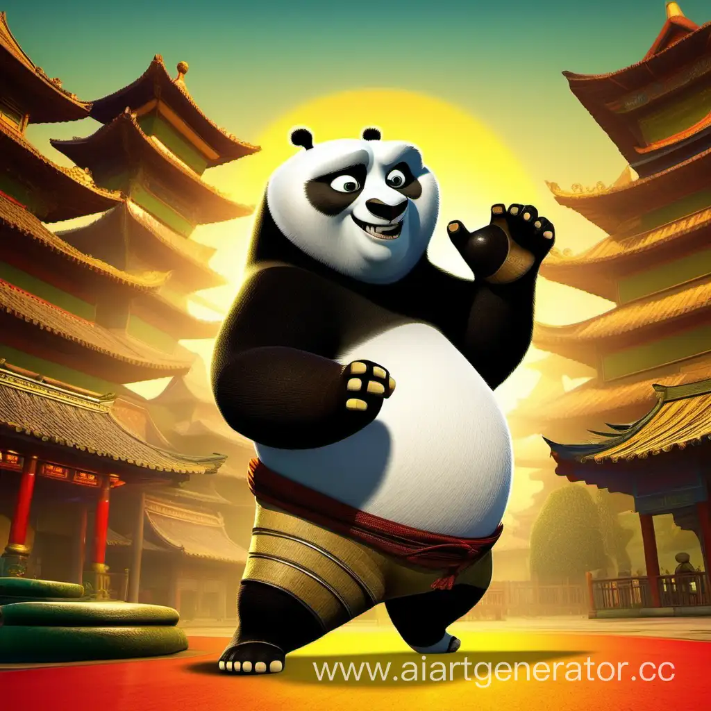 Kung-Fu-Panda-Characters-Training-in-Serene-Bamboo-Forest