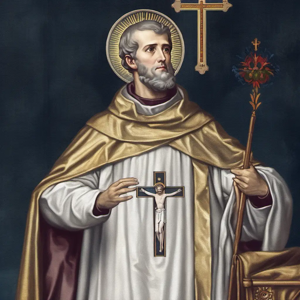 wygeneruj mi wizerunek świętego tomasza z villanueva, biskup, augustianin, obraz rzeczywisty, kolory wyraziste, 