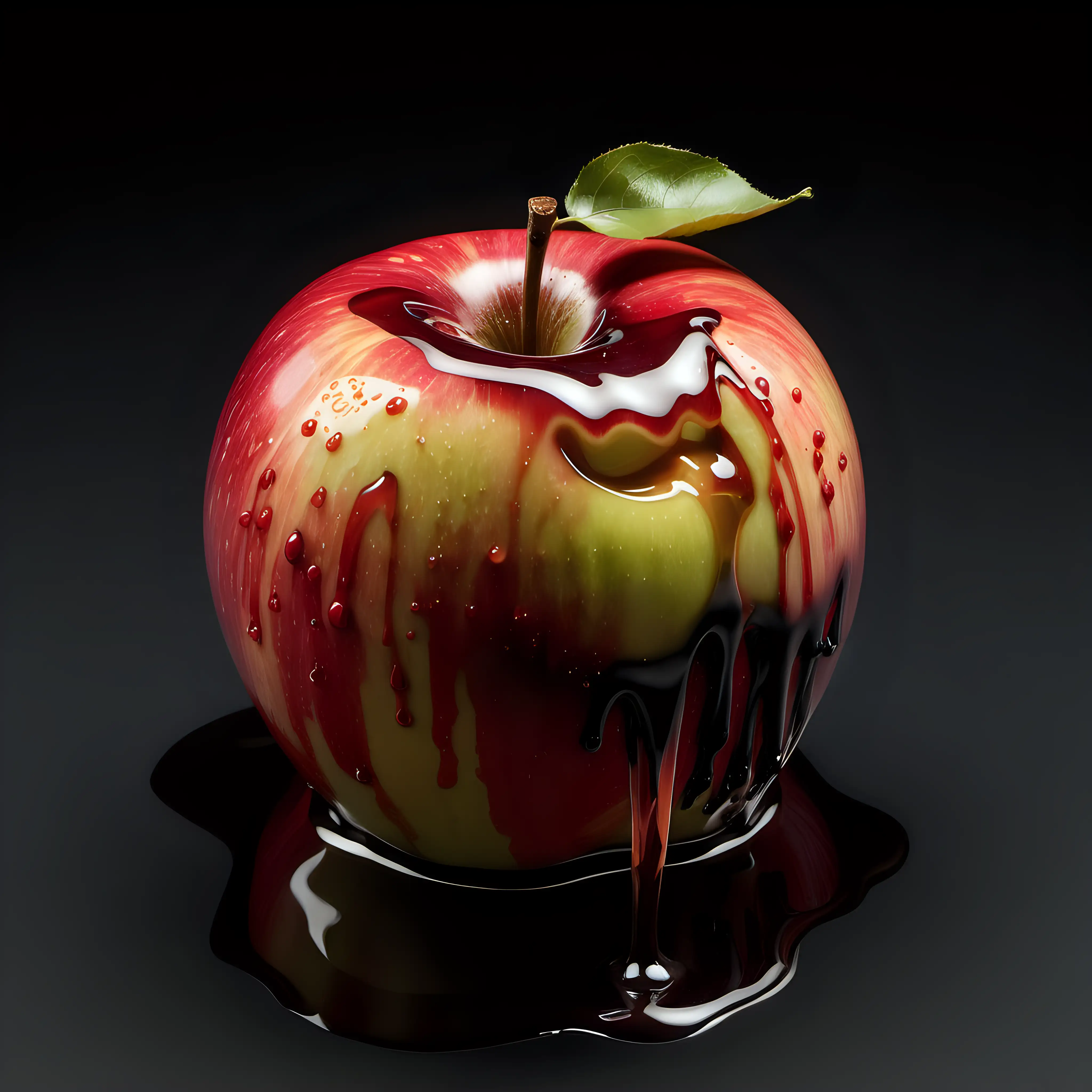 Melting Apple in a Surreal Negative Space