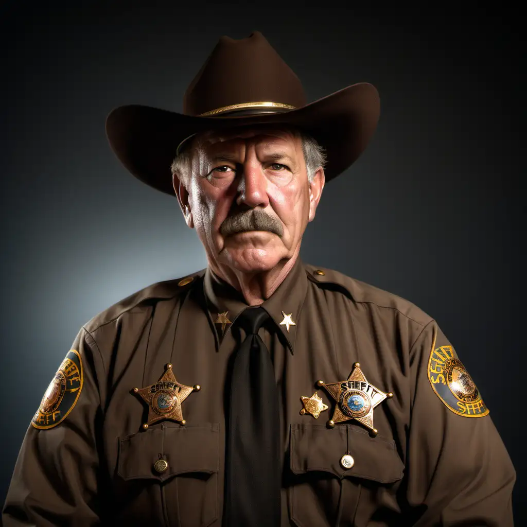 Experienced County Sheriff in Weathered Uniform