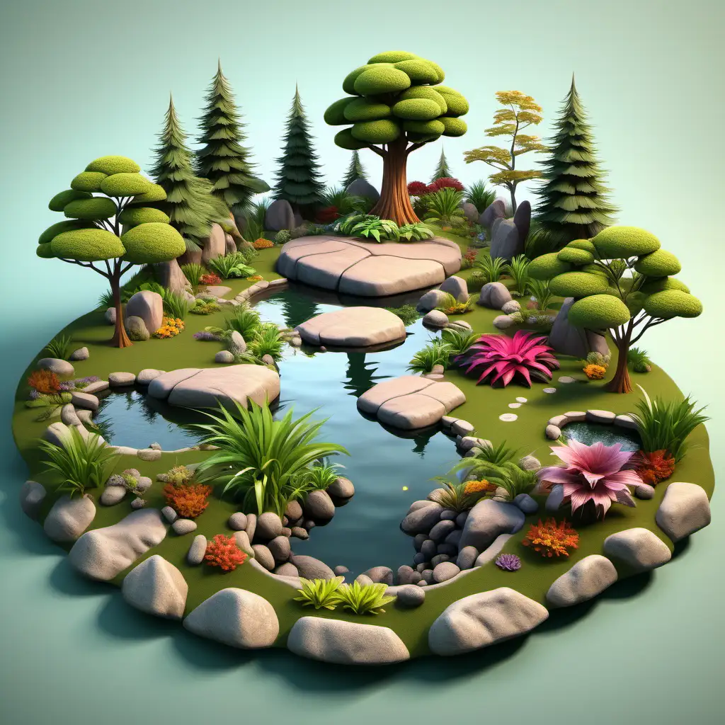 Vibrant Virtual Garden with Pacific Woodland Charm