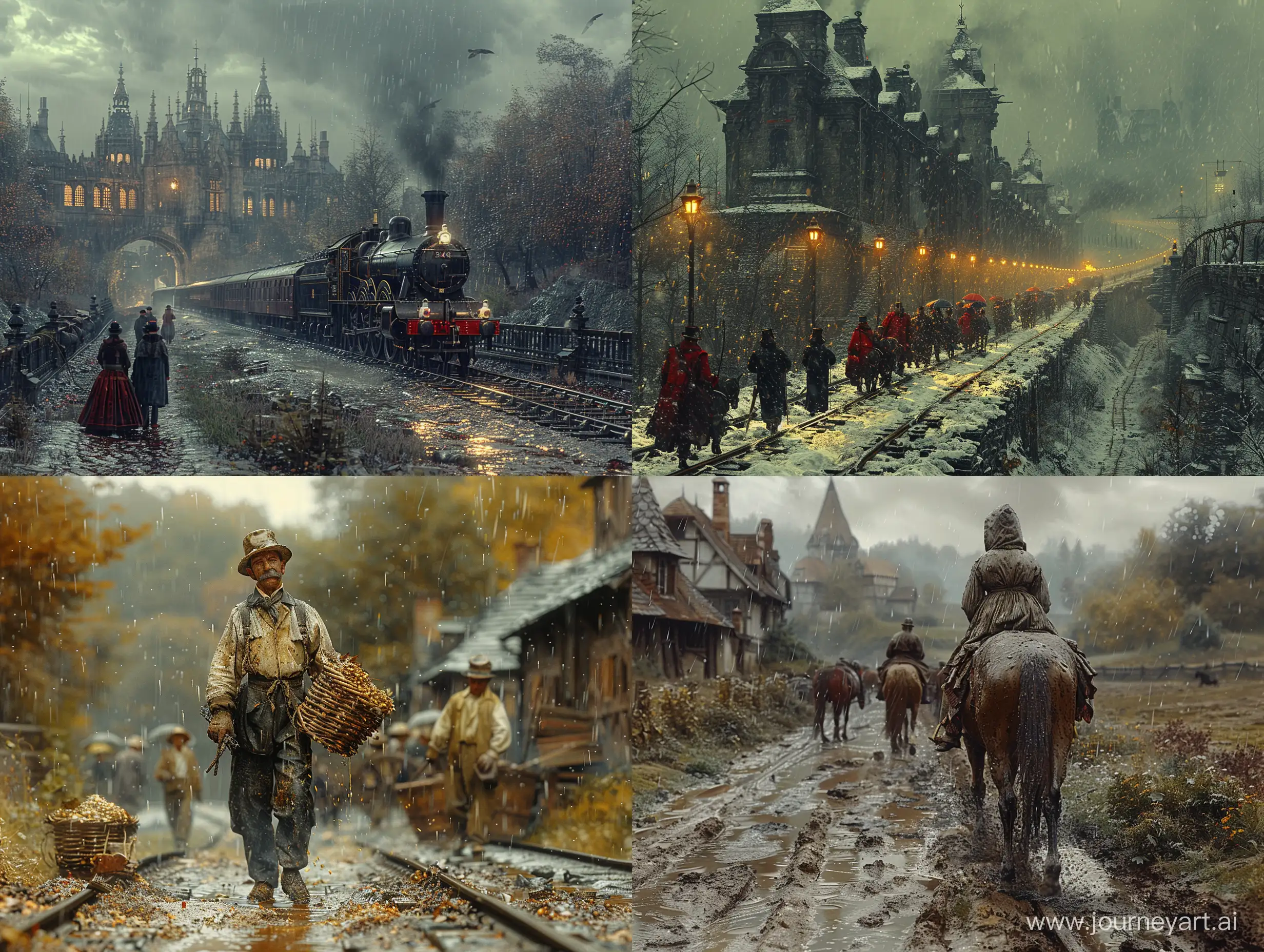 Railway-Workers-in-1845-Daily-Labor-in-the-Rain-with-Realistic-Details
