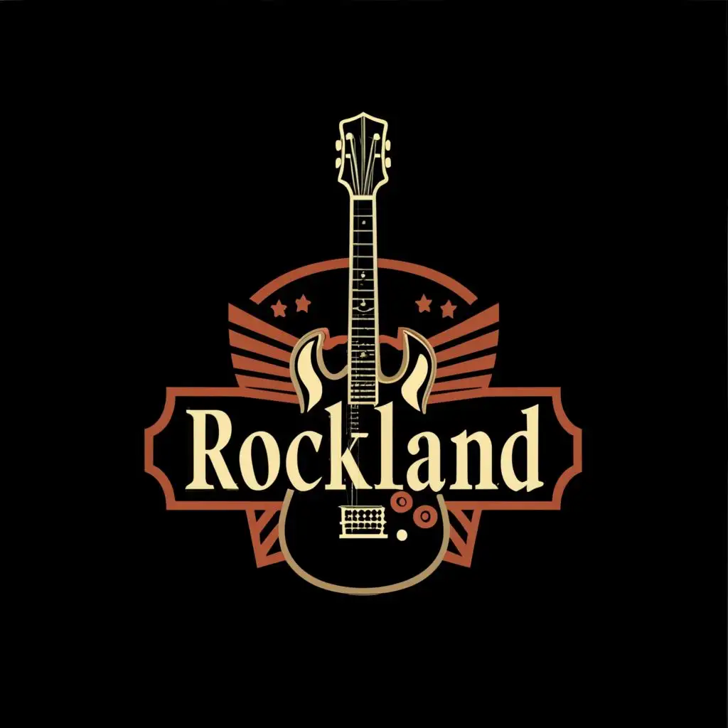 logo, Guitar, with the text "Rockland", typography, be used in Technology industry