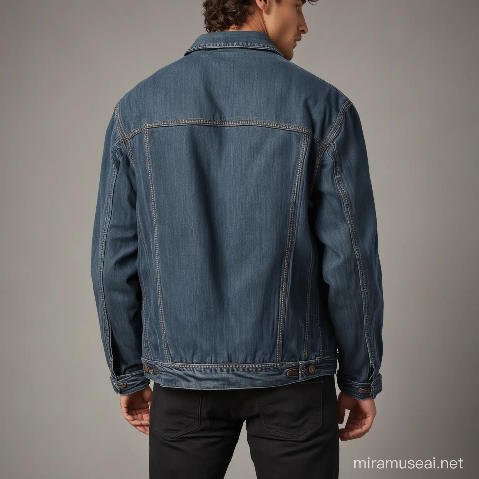 Stylish Denim Jacket Back View with Distinctive Details