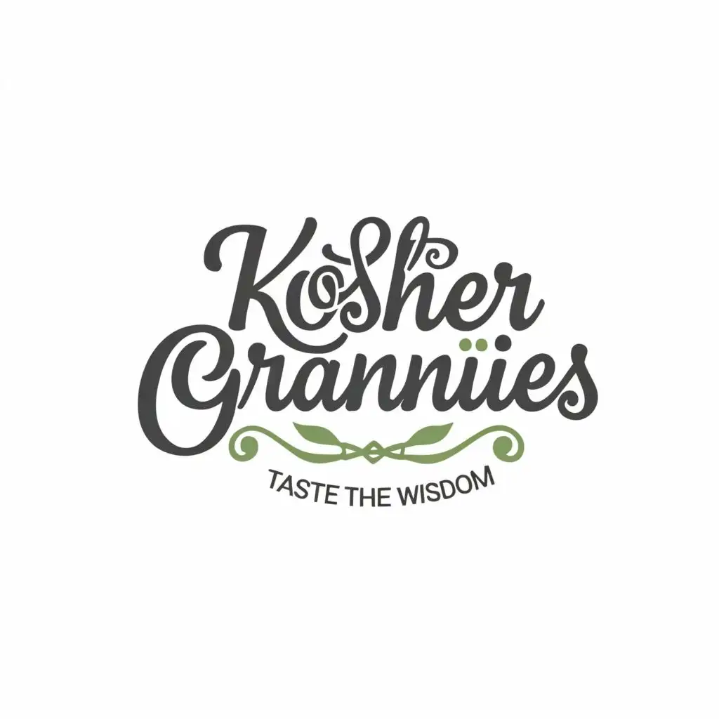 logo, Just text with slogan "Taste the wisdom", elegant, with the text "Kosher grannies", typography
