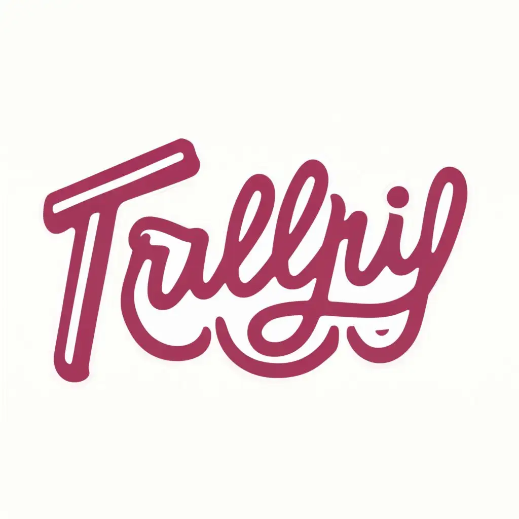logo, gameink pink, with the text "trllgy", typography