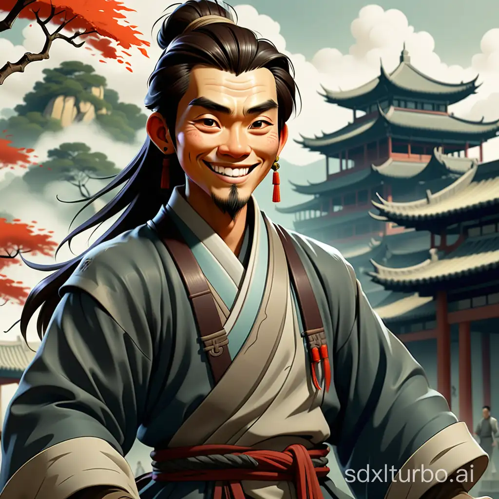 Design a character image of Dongfang Bubai in Jin Yong's novel The Smiling, Proud Wanderer.