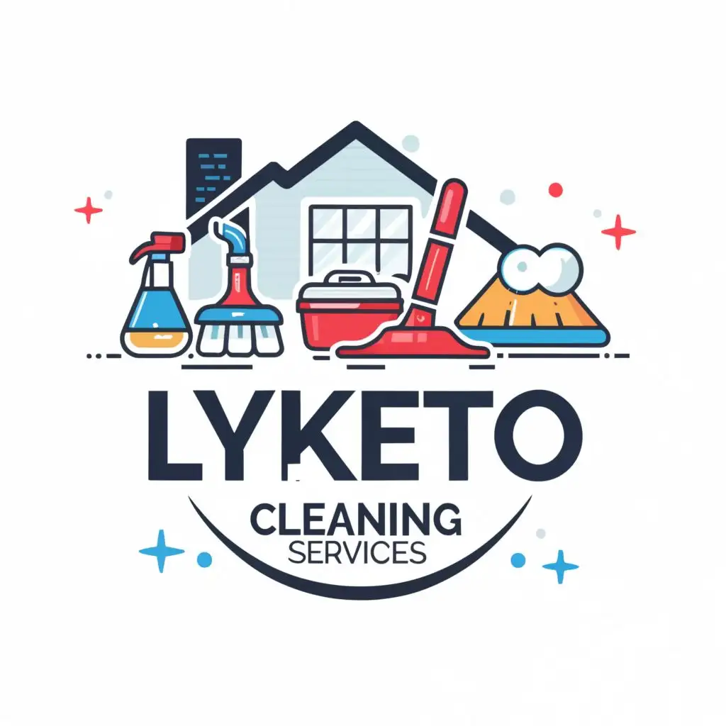 logo, housework, with the text "Lyketo Cleaning Services", typography