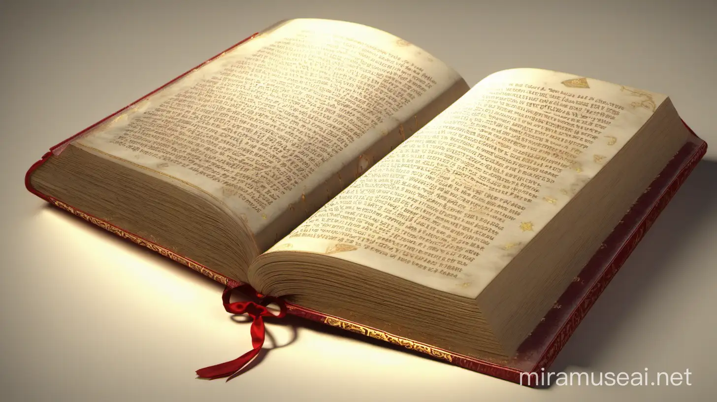 Sacred Holy Book with Illuminated Pages