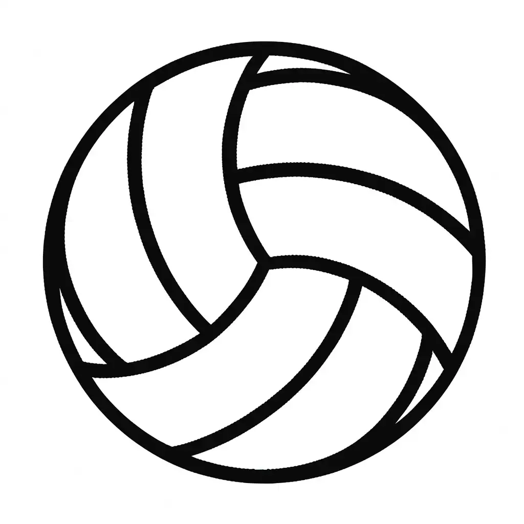 black line art vector of volleyball 