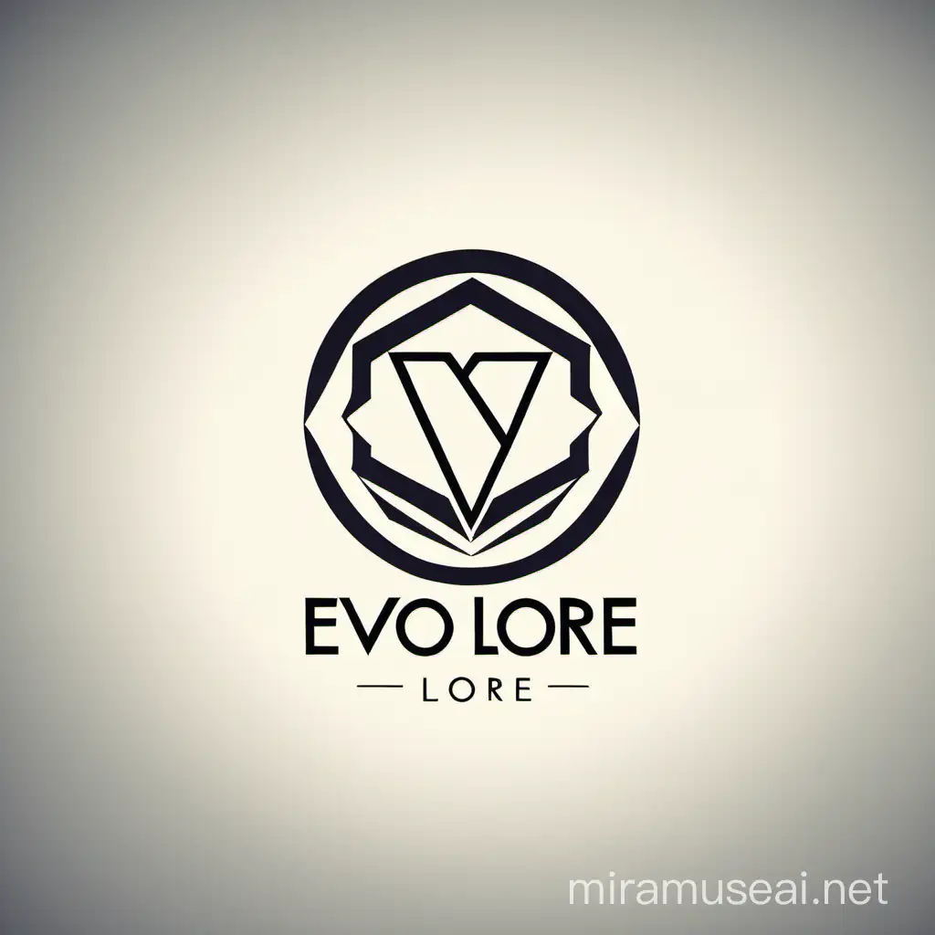 A MINIMALISTIC logo for the EVO-Lore brand. create a logo with the text "EVO Lore". you can put this text (the text should be done in a good style) next to books or something like books or business, the logo should be stylish and fashionable.