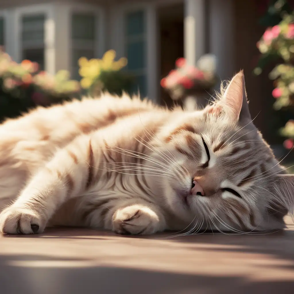 Adorable Sleeping Cat Resting Peacefully