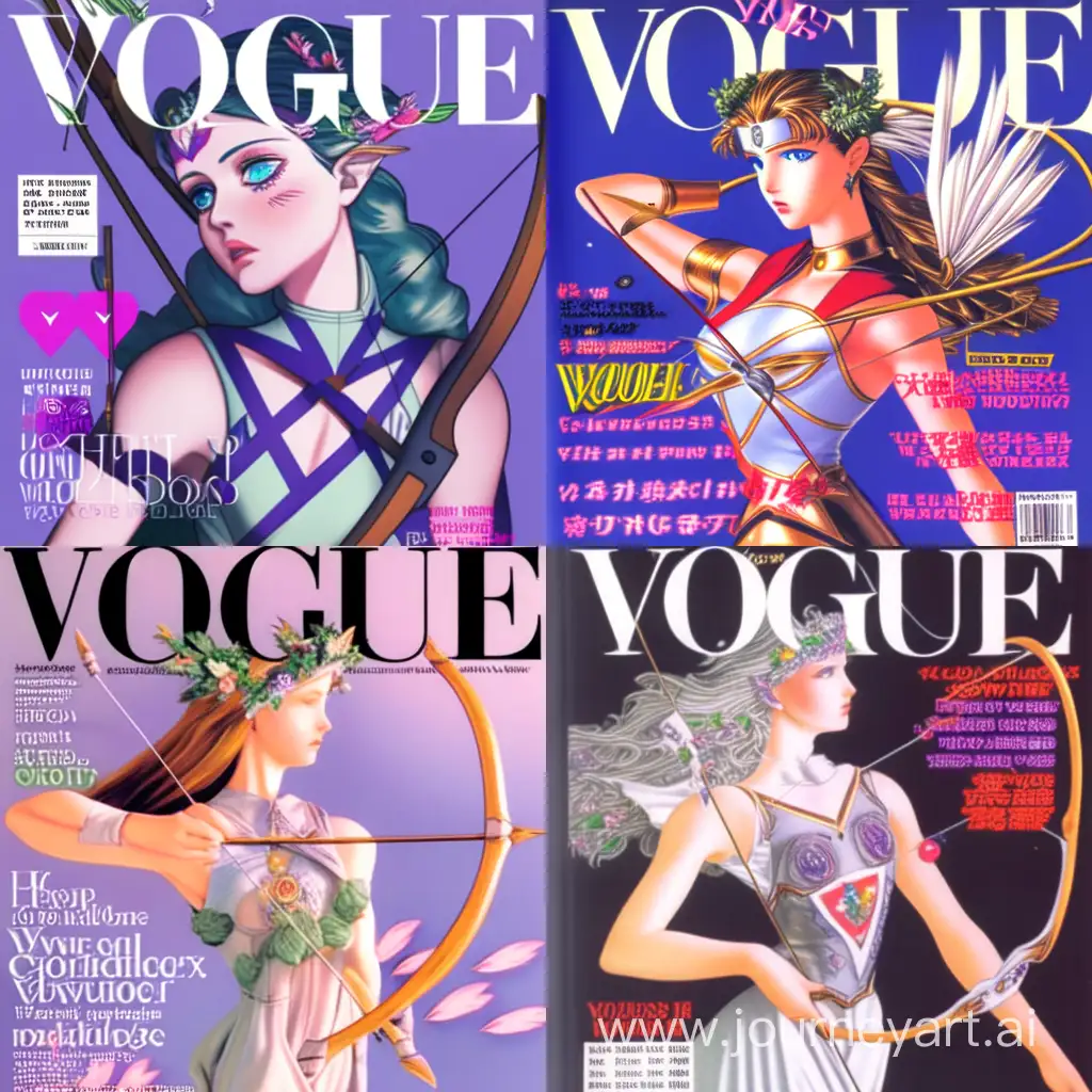 Женщина купидон со стрелами на обложке журнала Vogue  за 1999 год