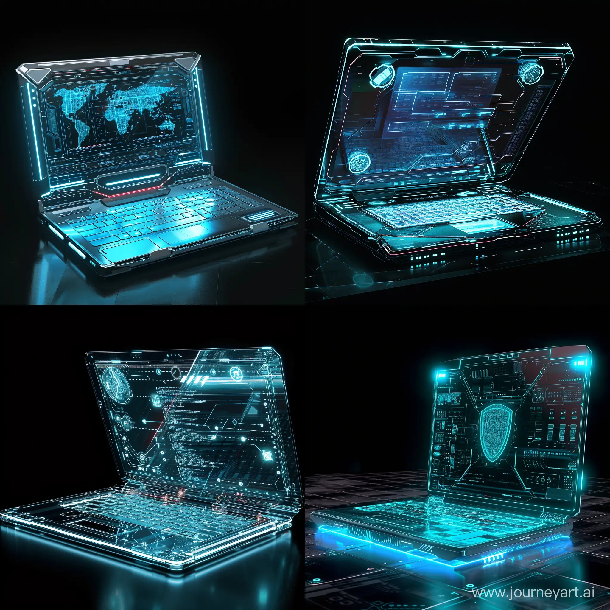 Futuristic cyber laptop, far future