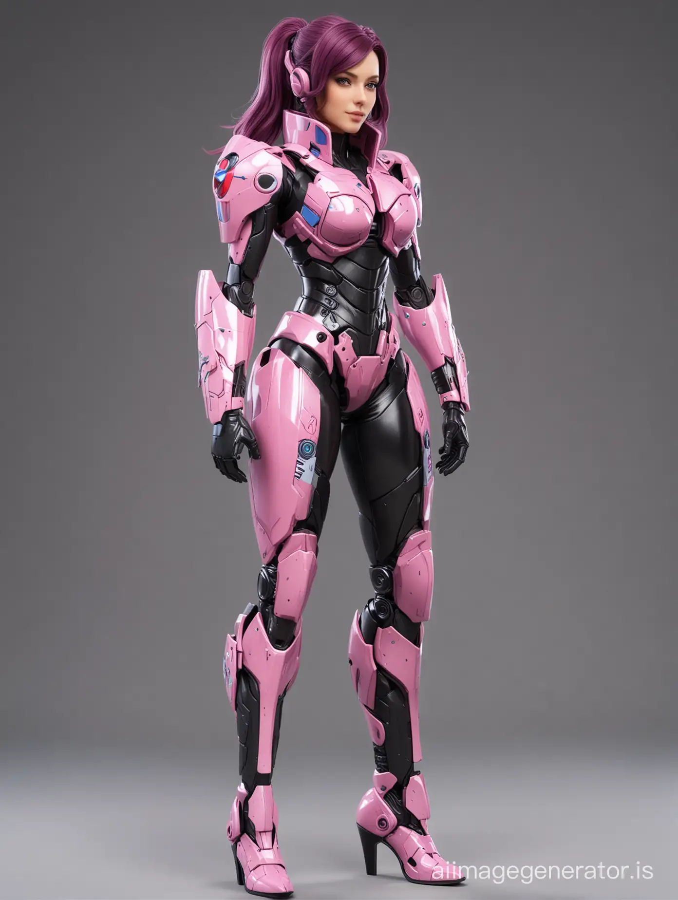 Sexy transformers 'arcee sisters' character, full length viewed from the side 