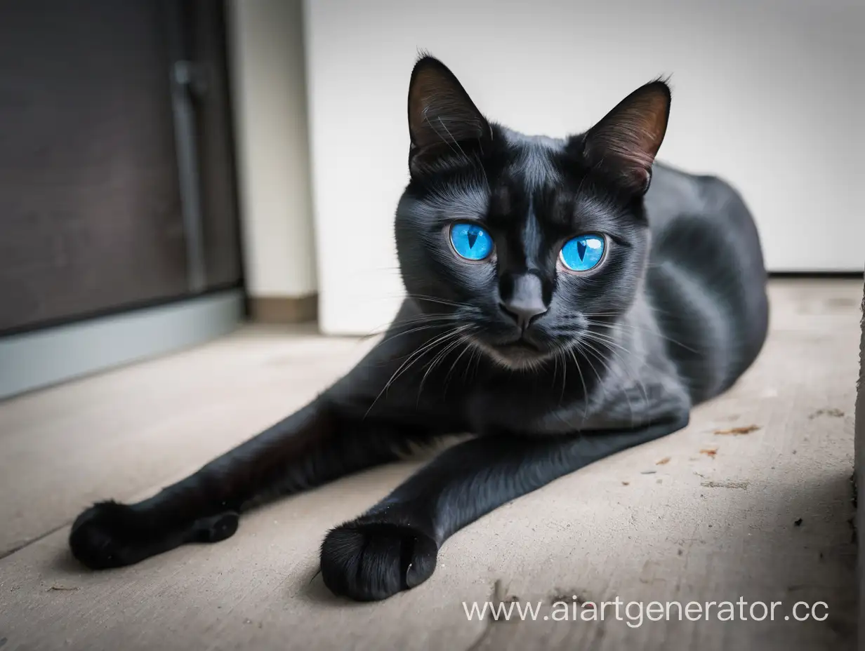 Mystical-Black-Cat-with-Mesmerizing-Blue-Eyes