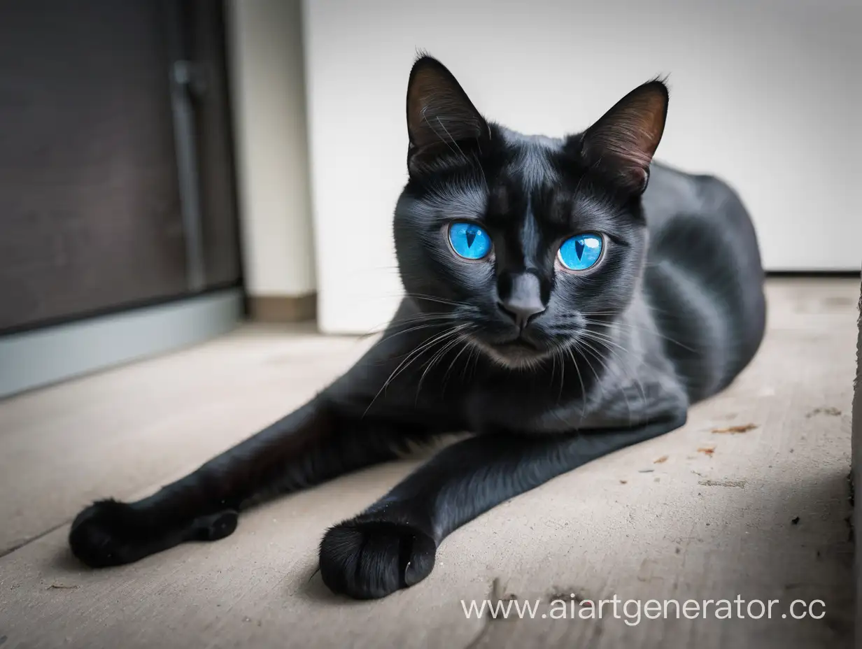 black cat blue eyes