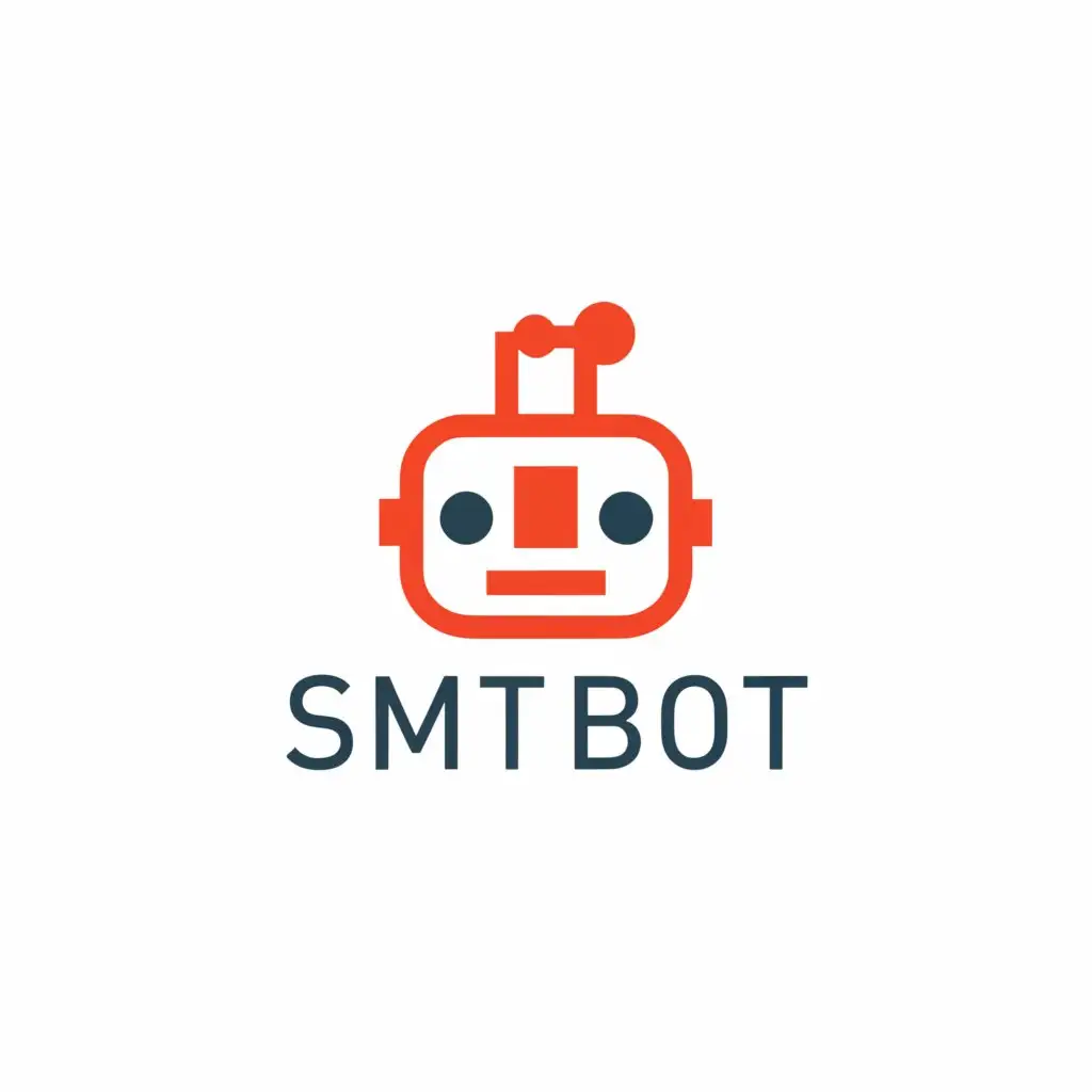 a logo design,with the text "SMT bot", main symbol:bot  logo with San Giorgio red cross,Minimalistic,clear background