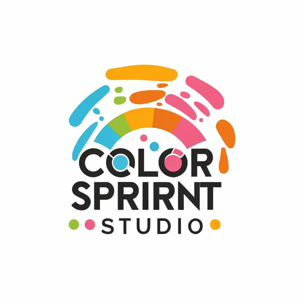 a logo design,with the text "color sprint studio", main symbol:colors,Moderate,clear background