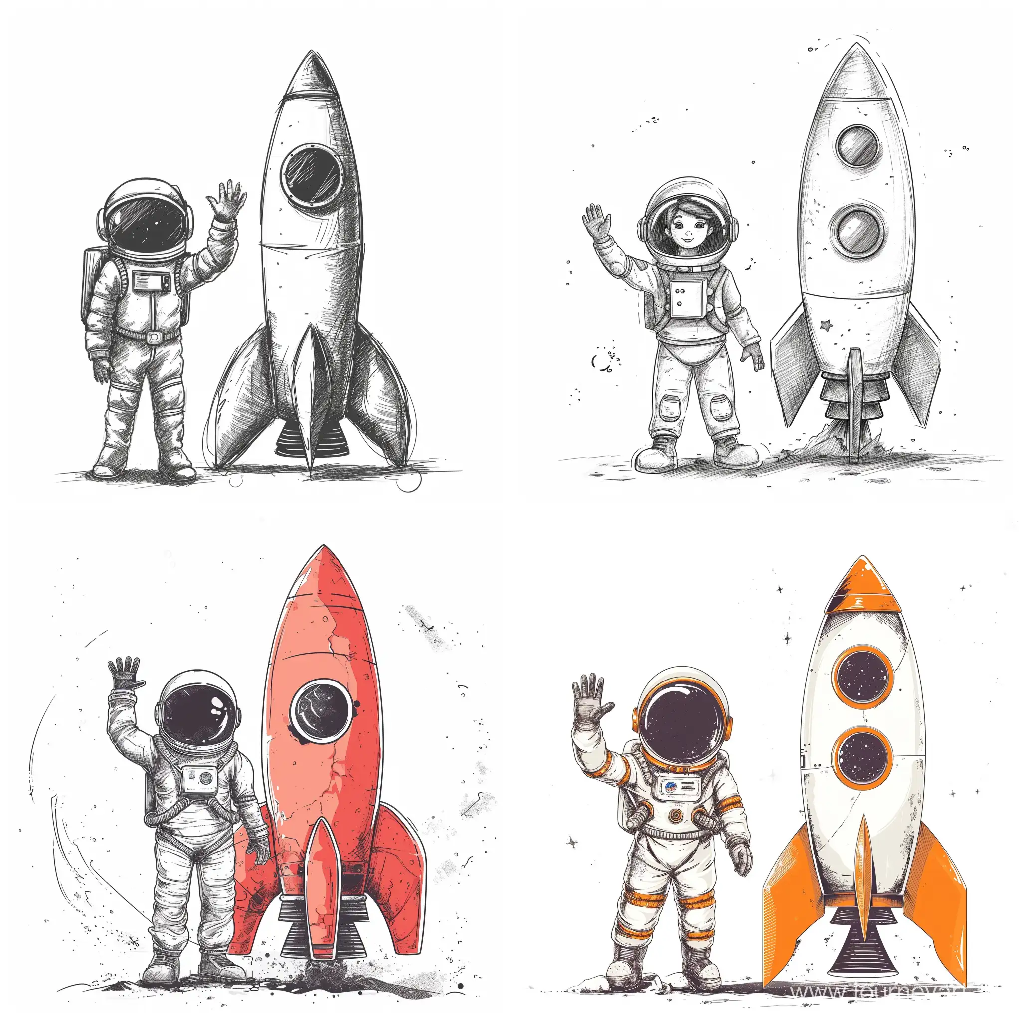 Young-Astronaut-Invites-You-to-Space-Adventure-Victor-Sketch-Illustration