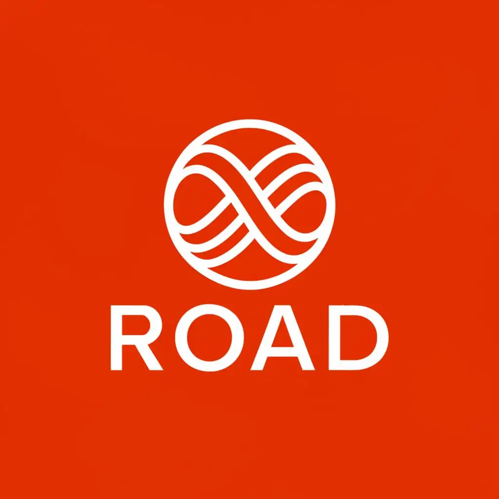 a logo design,with the text "ROAD", main symbol:Simple lines, natural, background in single color, orange-red color bottom white text, easy to understand, with high-end design features.,Moderate,be used in Internet industry,clear background