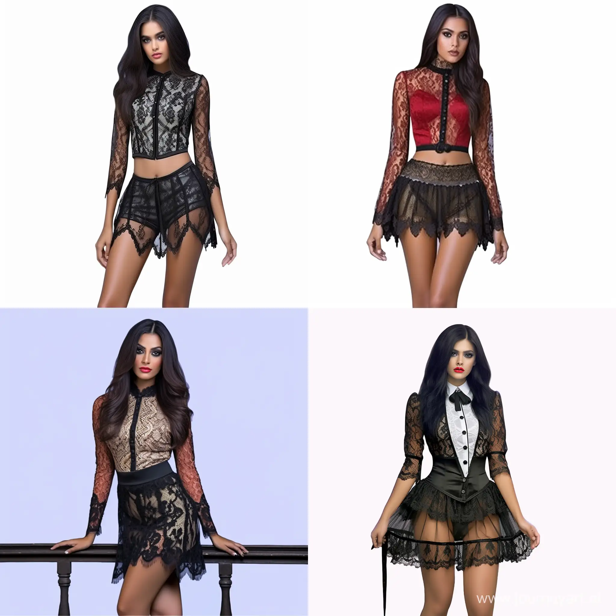 Stylish-Indian-Girl-in-Lace-Mini-Skirt-and-ThighHigh-Stockings-Suit