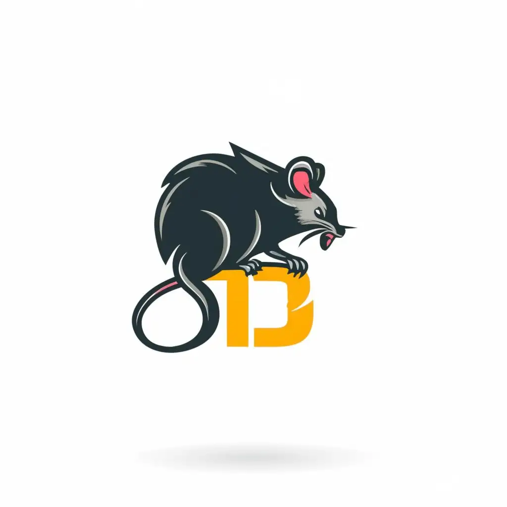 logo, angry rat, with the text "DB", typography, be used in Technology industry