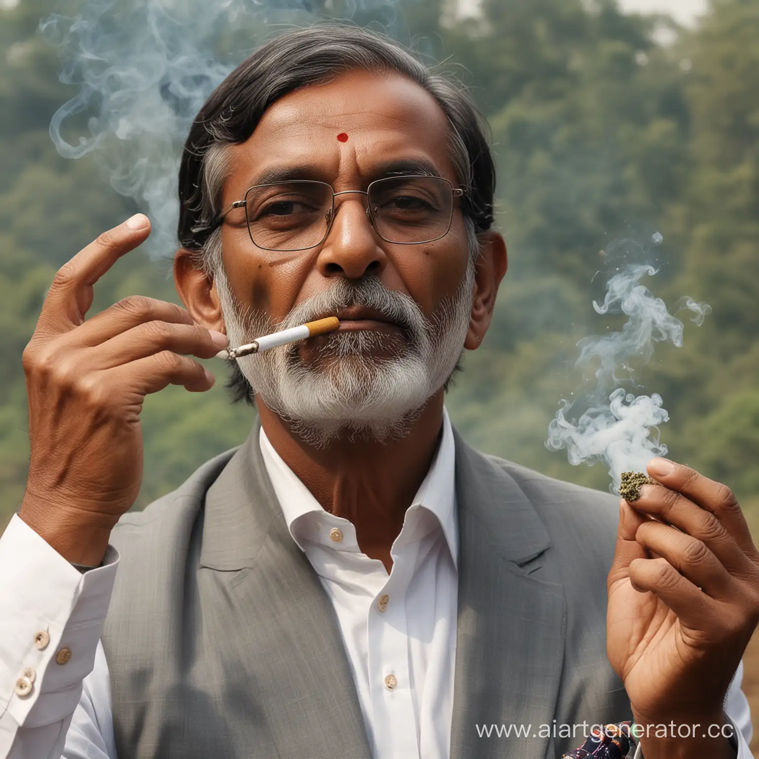 Magical-Indian-Politician-Enjoys-Tranquil-Moments-with-Hashish