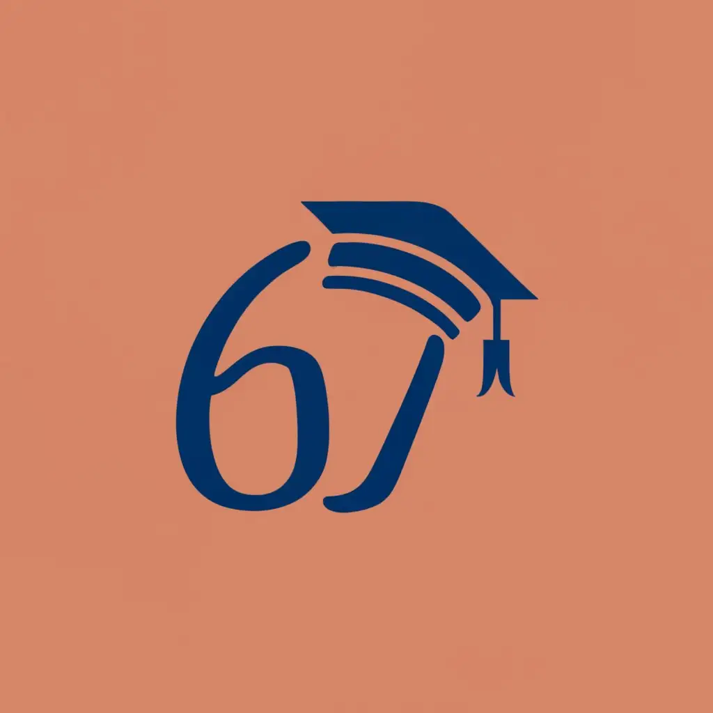 logo, 67, with the text "67", typography, be used in luxury school