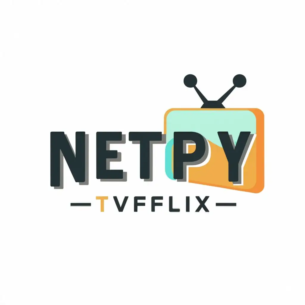 a logo design, with the text 'netiptvflix', main symbol:tv, Moderate, clear background