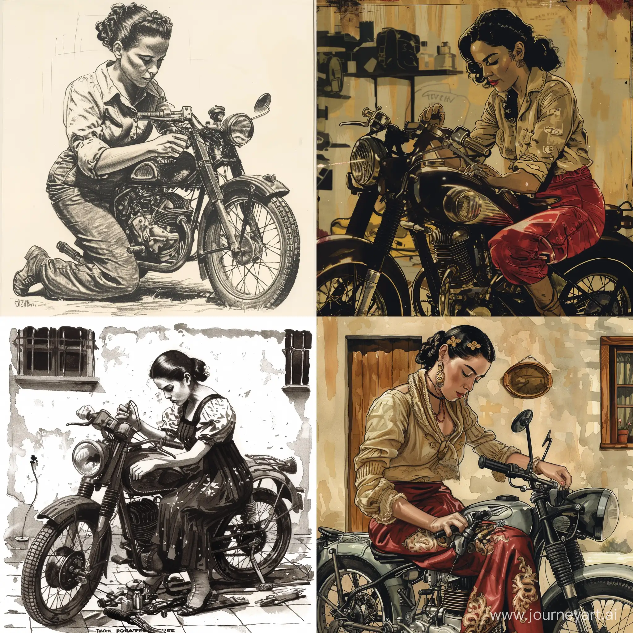 Eva-Pern-Repairing-Vintage-Motorcycle