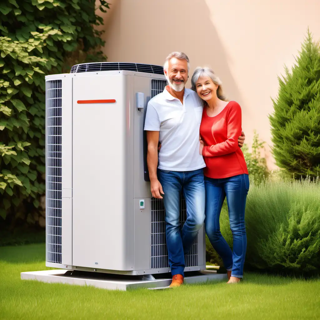 Joyful French Couple Embraces Sustainable Living with a Heat Pump