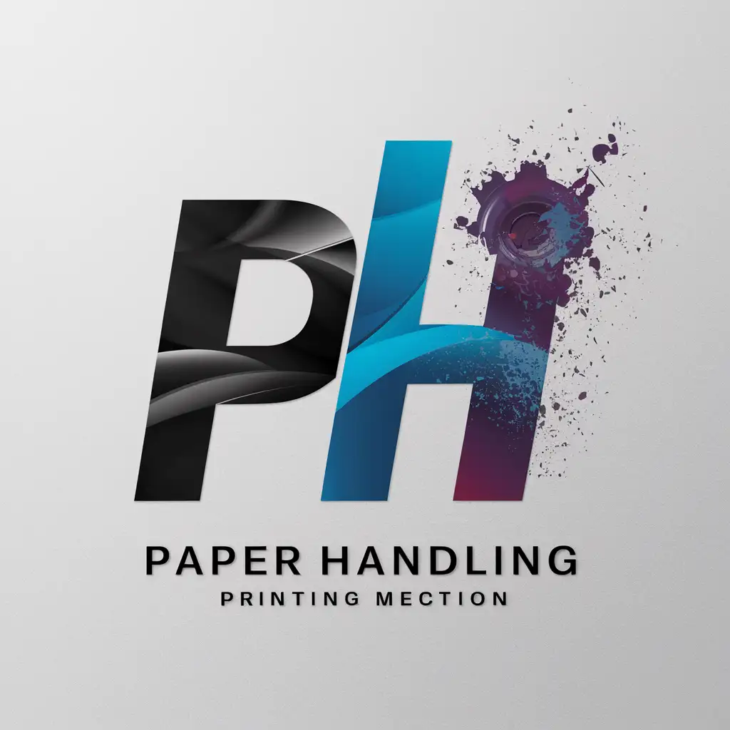 Create logo for paper handling group  at 
ME section
At HP company 
Mechanics Mechanism for printing industry 
Black blue deep purple  color 
And splash of paint