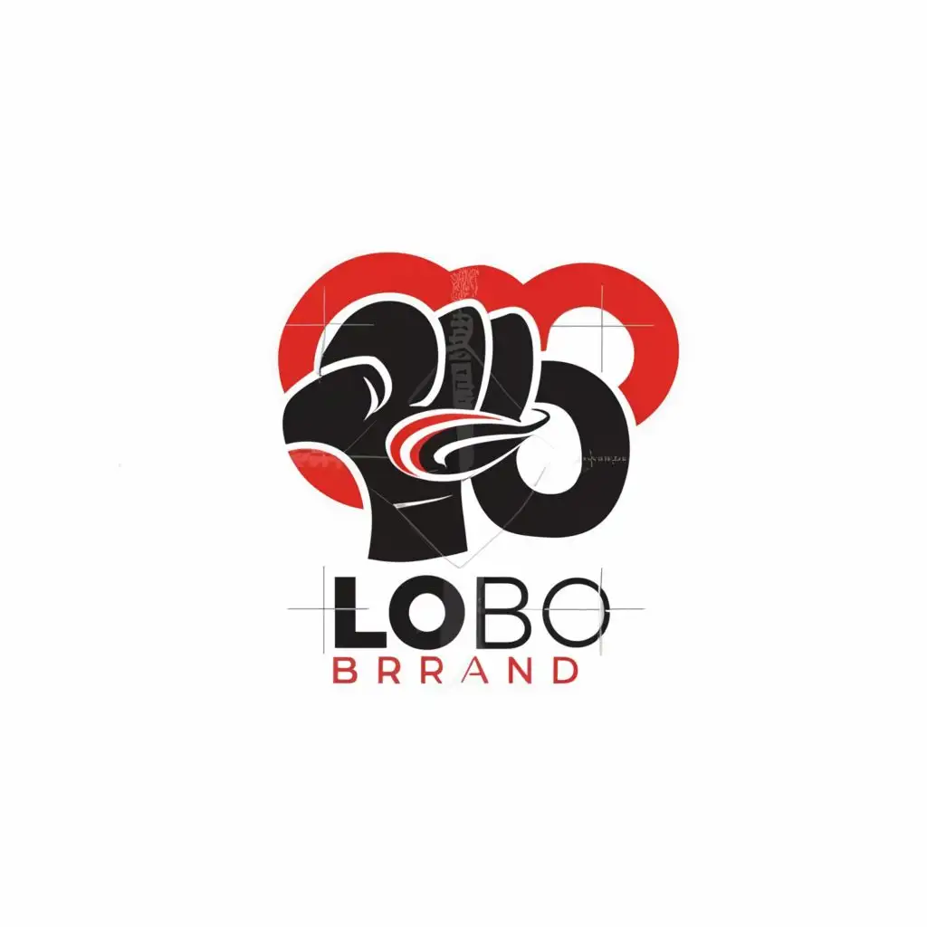 LOGO-Design-for-Lobo-Bold-Boxing-Glove-and-Ring-Element-with-Branding-in-Blue-and-Red-Theme