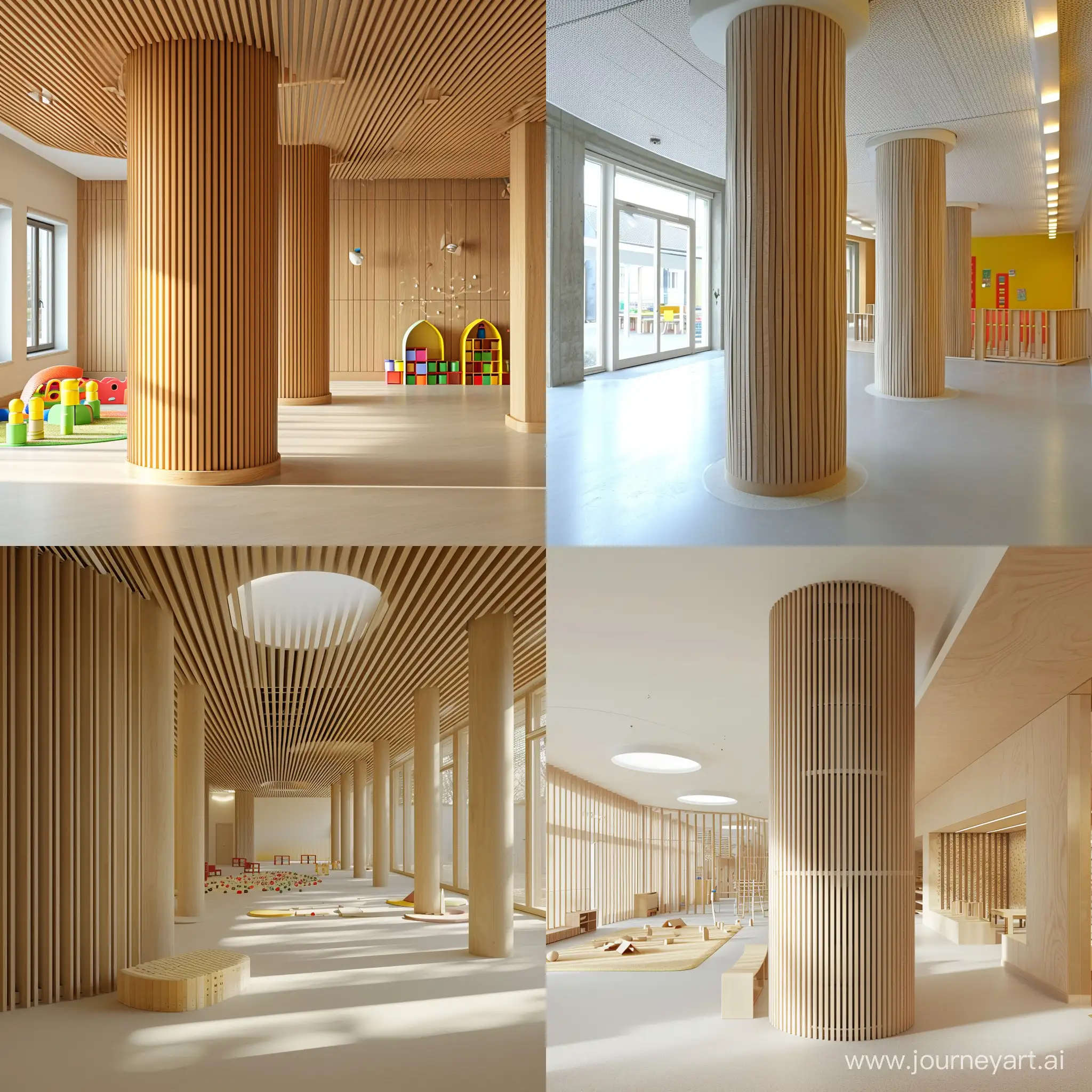 Kindergarten-Parametric-Column-Design-with-Wood-Slats
