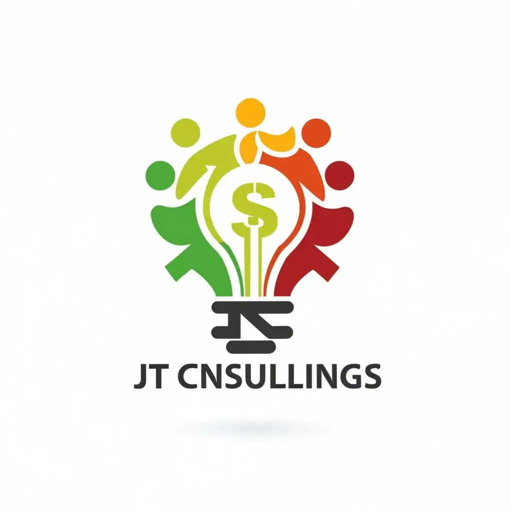 logo, Light Bulbs, people, progress, with the text "JT Consulting", typography, be used in Technology industry