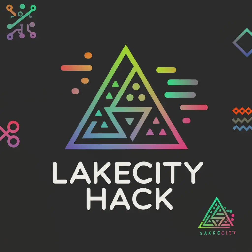 a logo design,with the text "LAKECITY HACK", main symbol:Pyramid, technology,Minimalistic,clear background