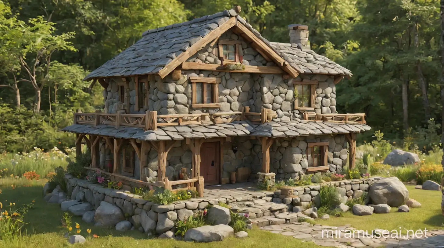 Mini Rock House Building in Stylish Design