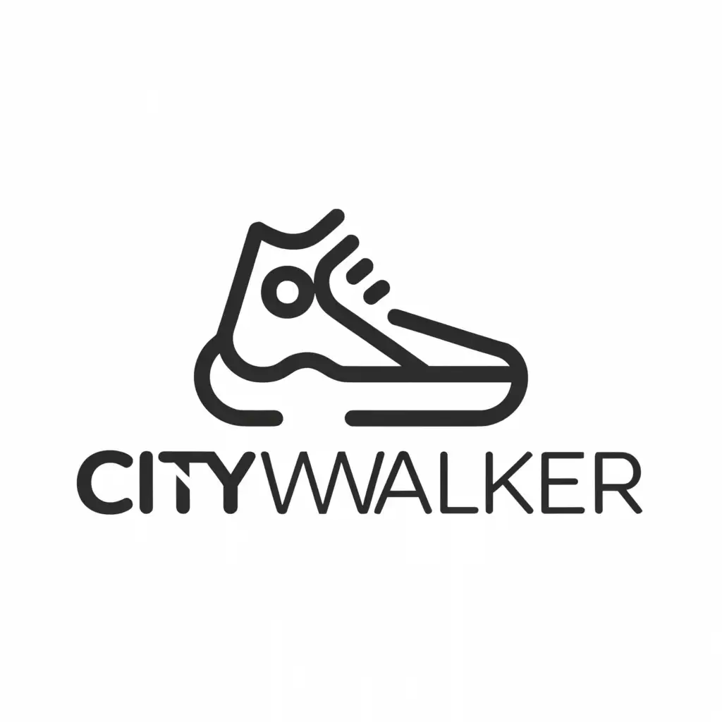 a logo design,with the text "City walker", main symbol:Foot wear,Moderate,be used in Retail industry,clear background