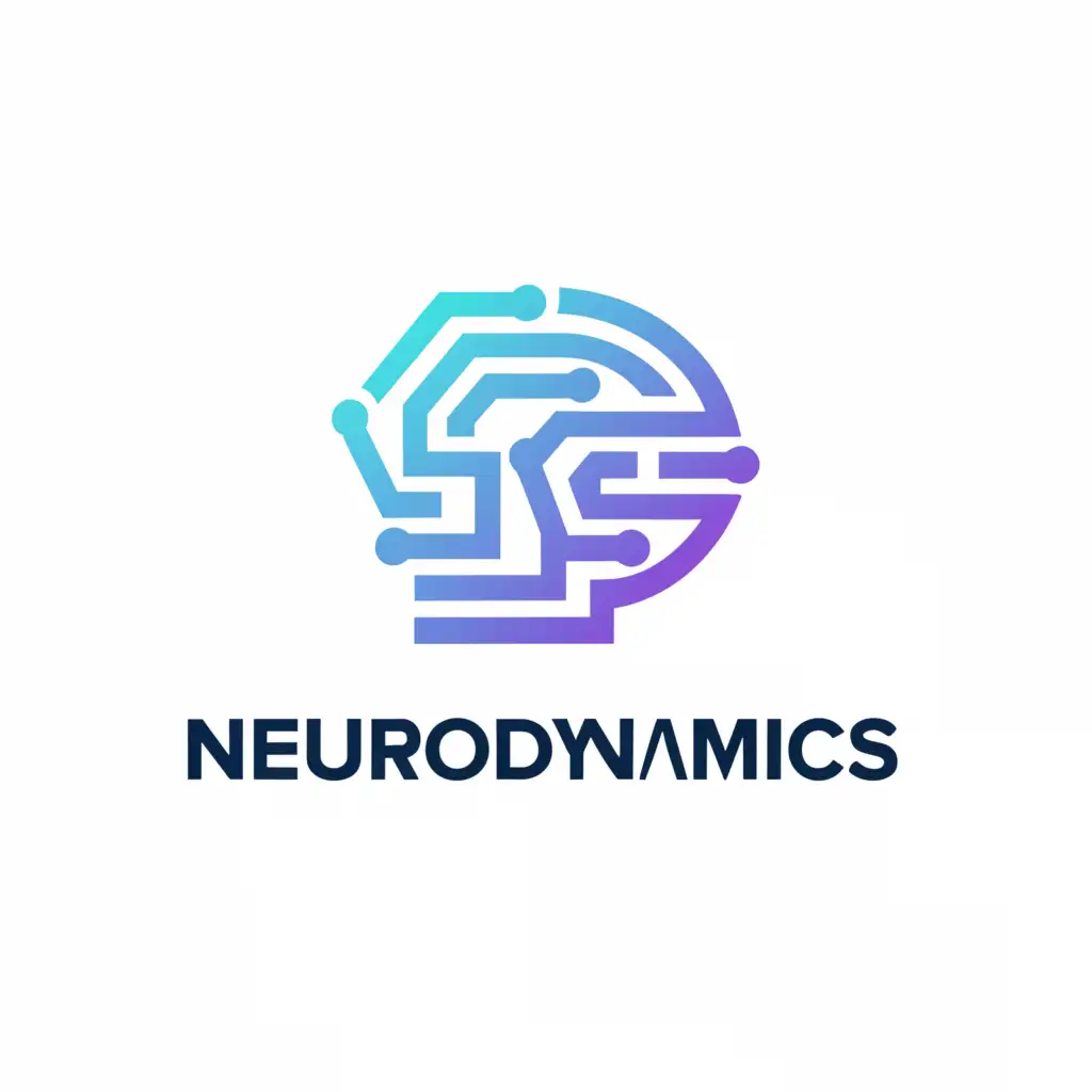 a logo design,with the text "neurodynamics", main symbol:neurotechnology, brain, technology, genai,Moderate,be used in Technology industry,clear background