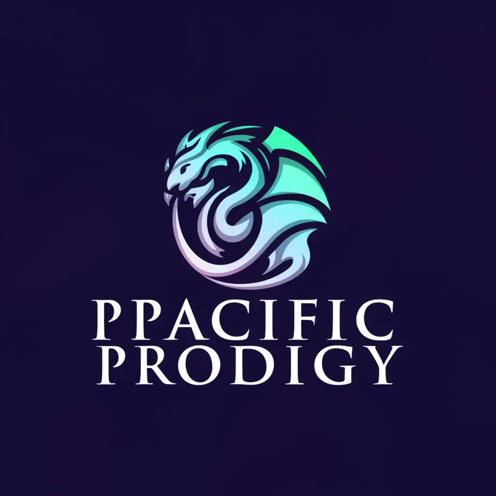 a logo design,with the text "pacific prodigy", main symbol:dragon,Moderate,clear background