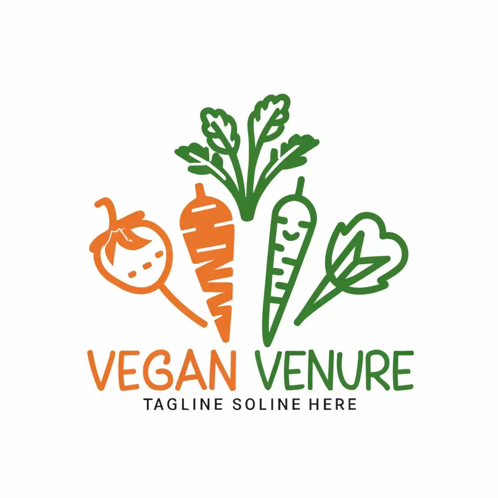 a logo design,with the text "Vegan Venture", main symbol:vegetables, sustainable,Moderate,be used in Restaurant industry,clear background