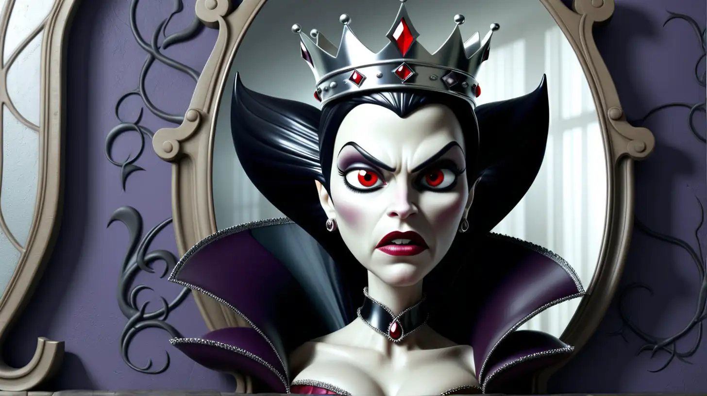 evil queen with mirror on the wall











