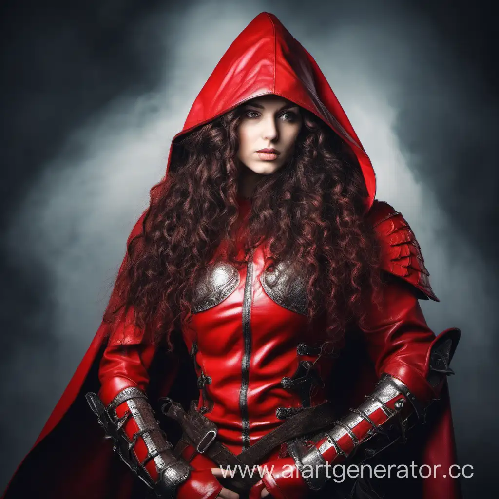 Stylish-Red-Leather-Armor-Girl-with-Long-Curly-Hair-and-Hood