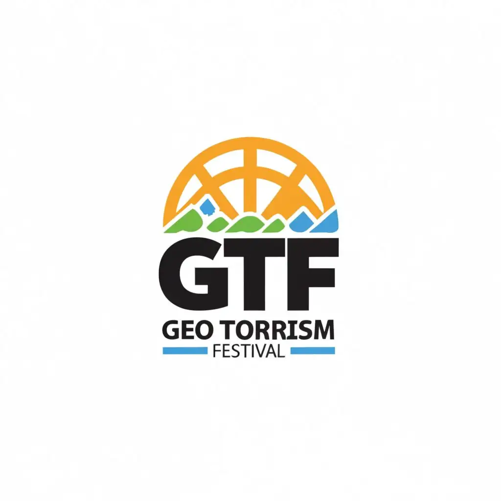 LOGO-Design-for-Geo-Tourism-Festival-Modern-GTF-Symbol-on-Clear-Background