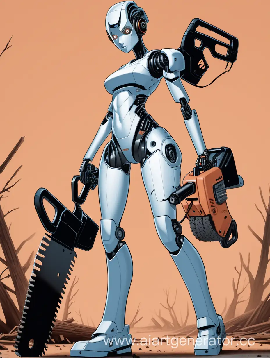 Robot-Girl-with-Chainsaw-in-Futuristic-Industrial-Landscape