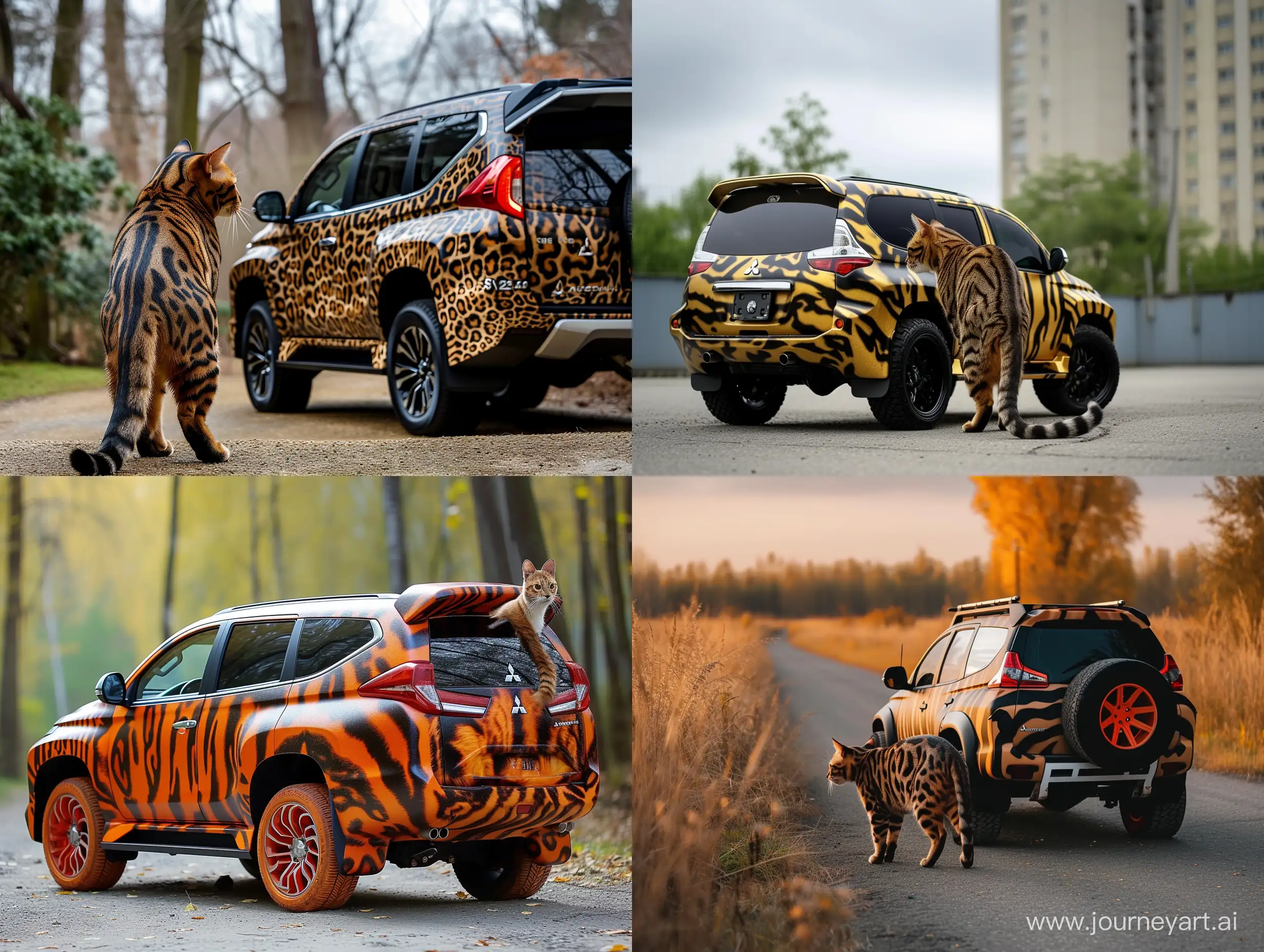 Realistic-Bengal-Cat-Transformed-into-a-Mitsubishi-Pajero-with-Elegant-Tail