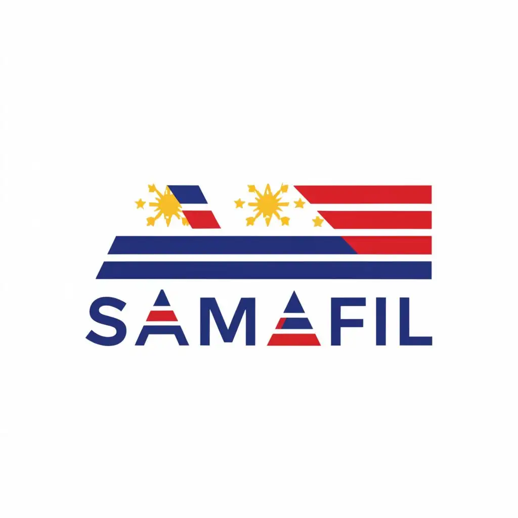 a logo design,with the text "SAMAFIL", main symbol:Philippine Flag and Philippines,Moderate,clear background