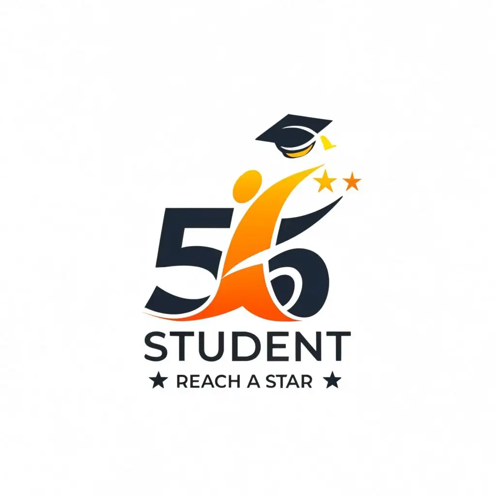 logo, Student reach a star, with the text "56", typography, be used in Education industry