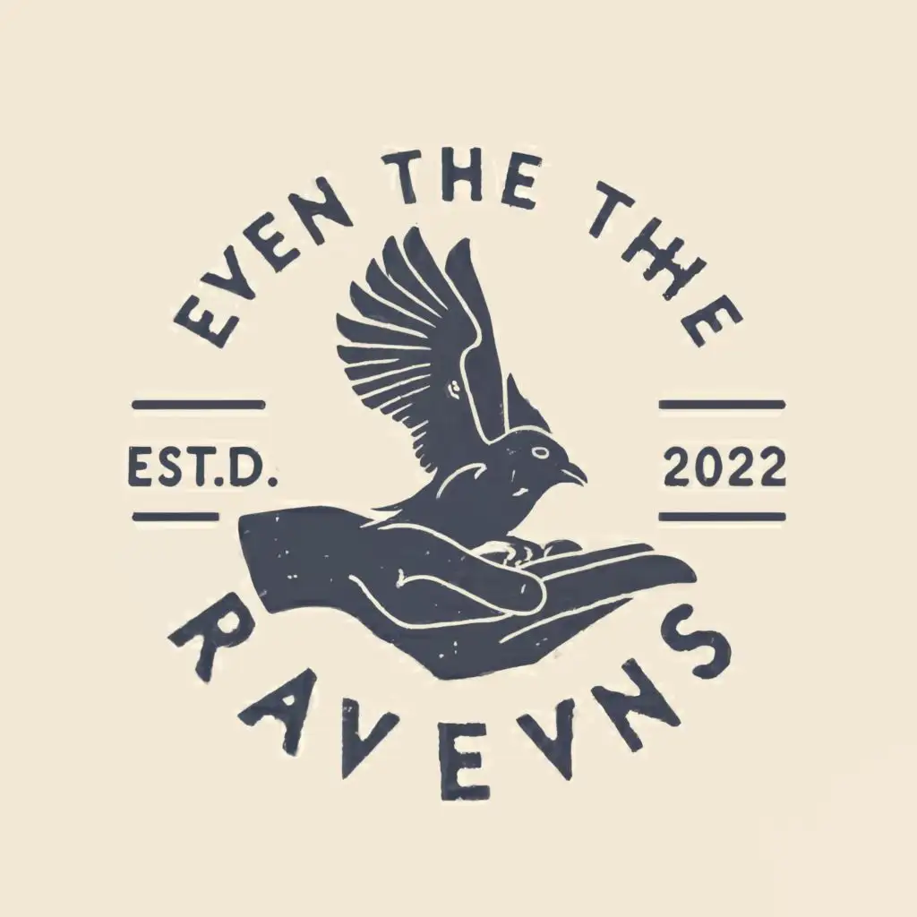 LOGO-Design-For-Even-The-Ravens-A-Young-Raven-Tenderly-Held-in-Hand-for-Home-Family-Industry